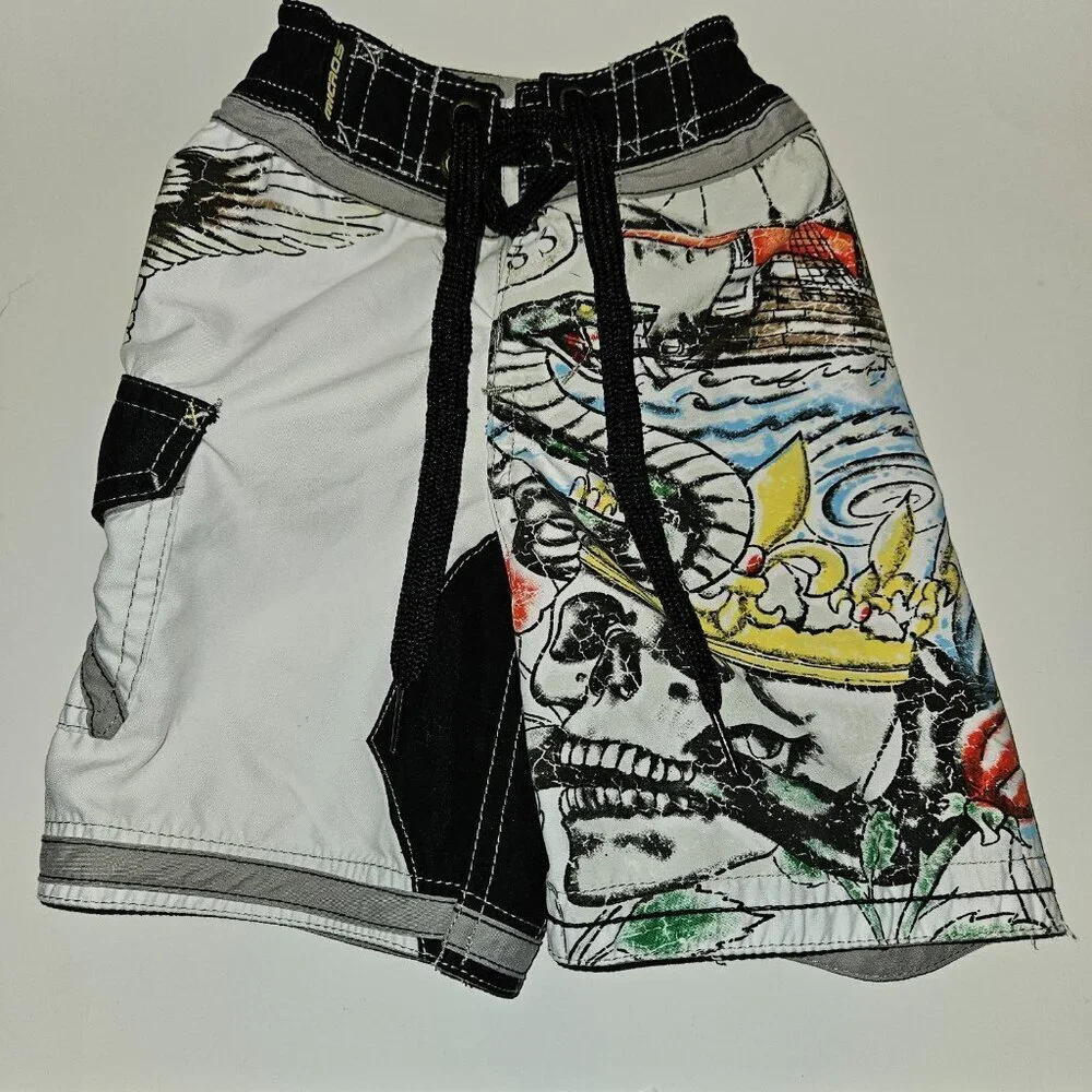 Micros Baby Boy Swim Trunks Board Shorts Skull Snake Eagle Sword Toddler 2T